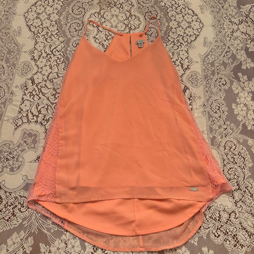peachy orange guess tank top size medium